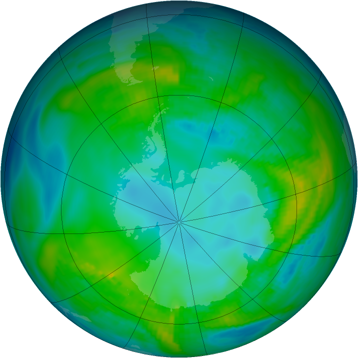 Antarctic ozone map for 05 May 1981